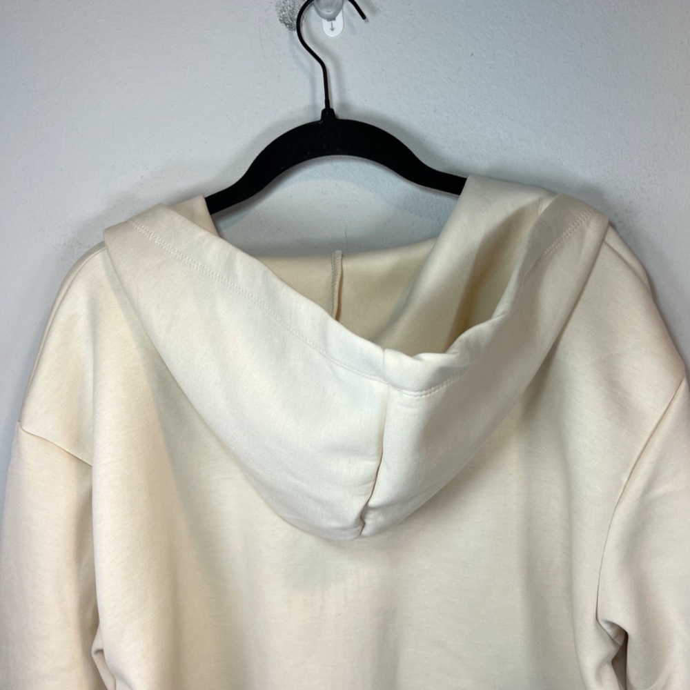 A New Day Zip Up Hoodie Jacket Cream Cropped Soft Cozy Neutral NEW Women's Sz XL - Picture 10 of 15